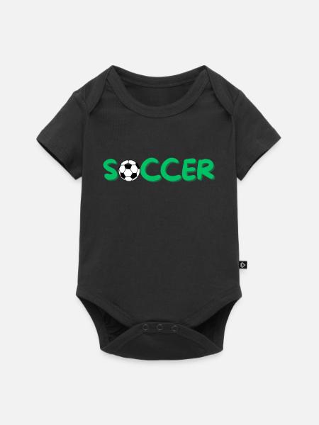Soccer - Baby Premium Kurzarmbody - Schwarz