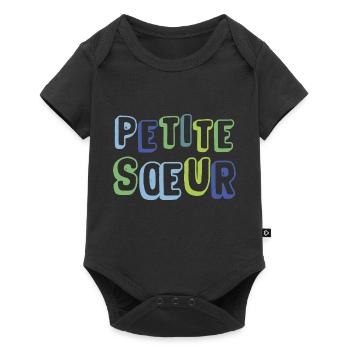 Petite sœur, naissance, grossesse - Body à manches courtes Premium Bébé - noir - Devant