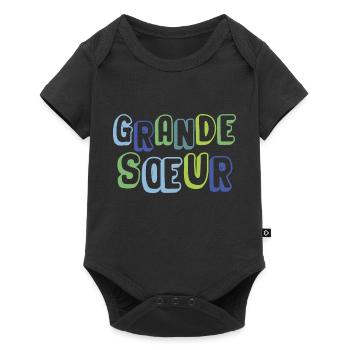 grande sœur, naissance, grossesse - Body à manches courtes Premium Bébé - noir - Devant