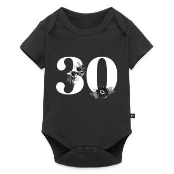 Numéro 30 floral noir -30e anniversaire floral - Body à manches courtes Premium Bébé - noir - Devant