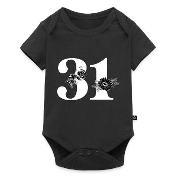 Numéro 31 floral noir - 31e anniversaire floral - Body à manches courtes Premium Bébé - noir - Devant