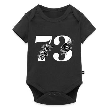 Numéro 73 floral noir - 73e anniversaire floral - Body à manches courtes Premium Bébé - noir - Devant