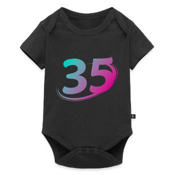 Numéro 35 multicolore - Body à manches courtes Premium Bébé - noir - Devant