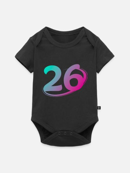 Nummer 26 mehrfarbig - Baby Premium Kurzarmbody - Schwarz