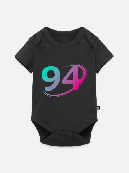 Nummer 94 mehrfarbig - Baby Premium Kurzarmbody - Schwarz