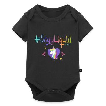 #Stayliquid Unicorn Heart - Baby Premium short-sleeve bodysuit - black - Front