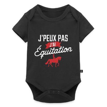 J'peux Pas, J'ai Équitation - Body à manches courtes Premium Bébé - noir - Devant