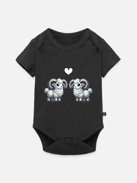 widder cartoon love - Baby Premium Kurzarmbody - Schwarz