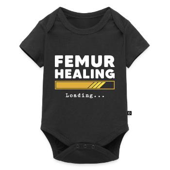 Charge de guérison du fémur Jambe cassée Fracture du fémur - Body à manches courtes Premium Bébé - noir - Devant