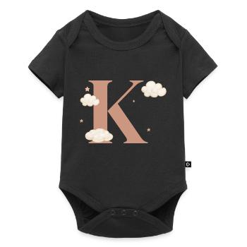 Letter k clouds stars - Baby Premium short-sleeve bodysuit - black - Front