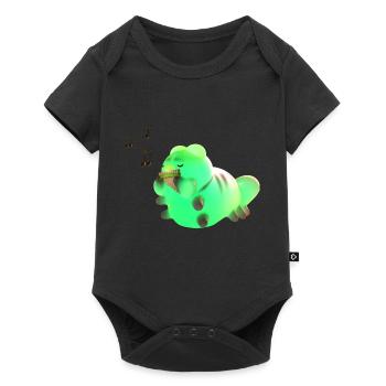 La petite chenille mignonne accueille le lever du soleil avec elle - Body à manches courtes Premium Bébé - noir - Devant