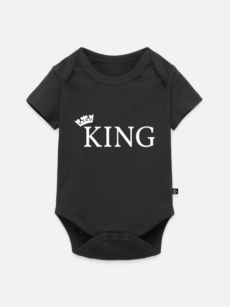 König - Baby Premium Kurzarmbody - Schwarz