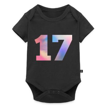 Bunte Zahl 17 - Baby Premium Kurzarmbody - Schwarz - Vorne