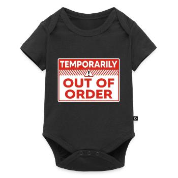 Temporairement hors service Signe d’avertissement d’humeur drôle - Body à manches courtes Premium Bébé - noir - Devant