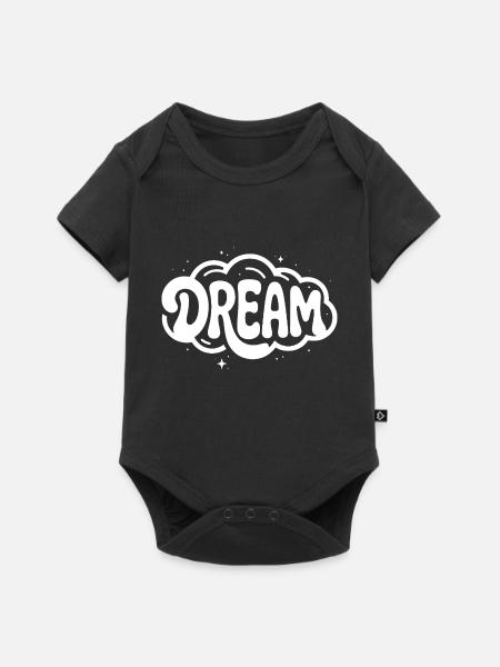 Dream - Cooles verträumtes Logo - Baby Premium Kurzarmbody - Schwarz