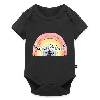 Schulkind Regenbogen bunt - Baby Premium Kurzarmbody - Schwarz - Vorne