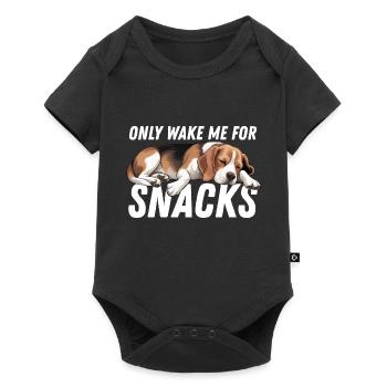 Funny Beagle Dog Only Wake Me For Snacks - Baby Premium short-sleeve bodysuit - black - Front