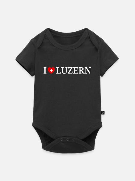 I love Luzern Schweiz - Baby Premium Kurzarmbody - Schwarz
