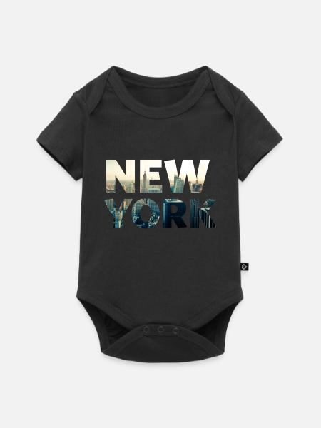 new york - Baby Premium Kurzarmbody - Schwarz