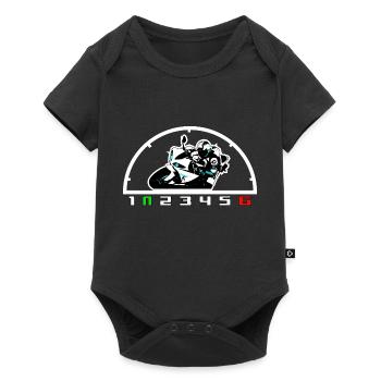 R1 1UP6DOWN - Baby Premium Kurzarmbody - Schwarz - Vorne