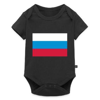 russia flag - Body à manches courtes Premium Bébé - noir - Devant