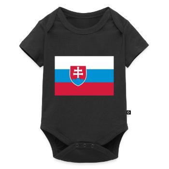slovakia flag - Body à manches courtes Premium Bébé - noir - Devant