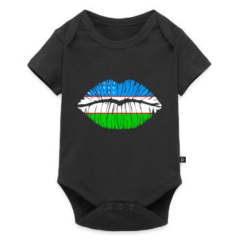 Kuss Usbekistan - Baby Premium Kurzarmbody - Schwarz - Vorne