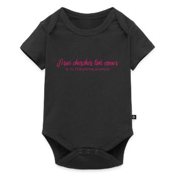 T-shirt "J'irai chercher ton coeur" - Body à manches courtes Premium Bébé - noir - Devant