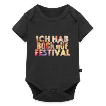 Ich hab Bock auf Festival - Baby Premium Kurzarmbody - Schwarz - Vorne