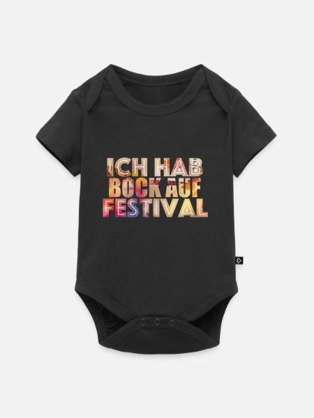 Ich hab Bock auf Festival - Baby Premium Kurzarmbody - Schwarz