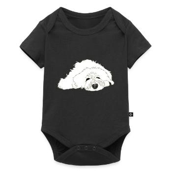hundemuede - Baby Premium Kurzarmbody - Schwarz - Vorne