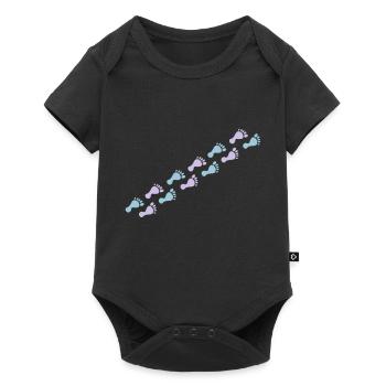 footprints - Baby Premium short-sleeve bodysuit - black - Front