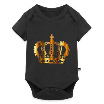 krone crown koenig king castle schloss tower burg2 - Baby Premium Kurzarmbody - Schwarz - Vorne