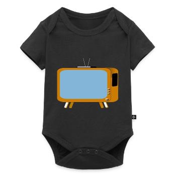 monitor television fernseher tv flatscreen compute - Baby Premium Kurzarmbody - Schwarz - Vorne