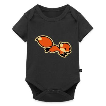 Fox - Baby Premium Kurzarmbody - Schwarz - Vorne