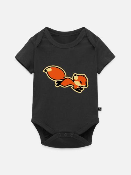Fox - Baby Premium Kurzarmbody - Schwarz