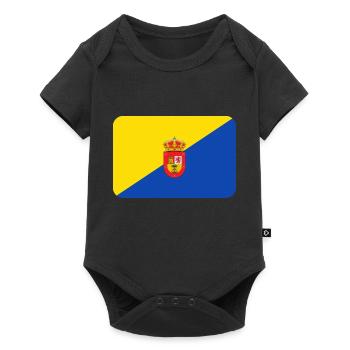 GRAN CANARIA FLAG round corner 400 dpi - Baby Premium short-sleeve bodysuit - black - Front