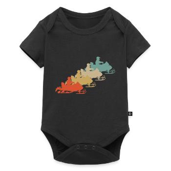 Retro Vintage Style Snowmobile Snowmobile - Baby Premium short-sleeve bodysuit - black - Front