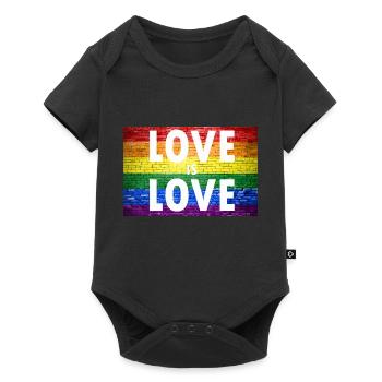 L'amour est l'amour Gay Pride - Body à manches courtes Premium Bébé - noir - Devant