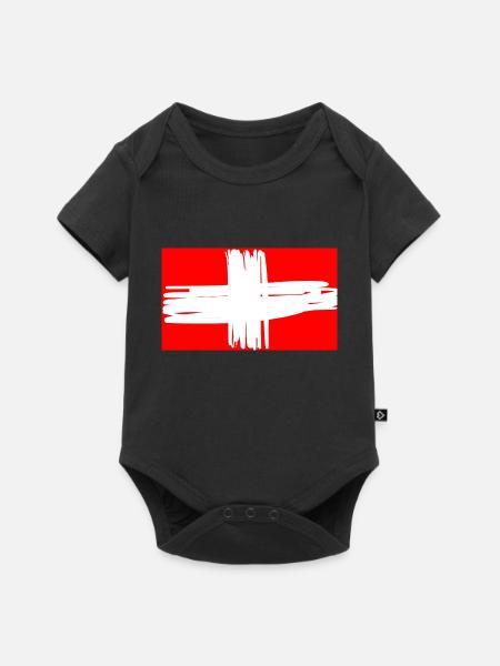 Schweizer Fahne - Baby Premium Kurzarmbody - Schwarz
