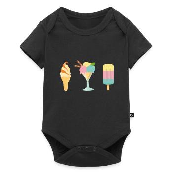 icecream summer design - Baby Premium short-sleeve bodysuit - black - Front