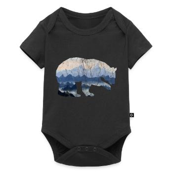 Bear Mountains Nature Used Look - Baby Premium short-sleeve bodysuit - black - Front