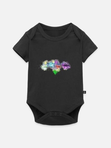 Diamanten Schmuck hell glühend - Baby Premium Kurzarmbody - Schwarz
