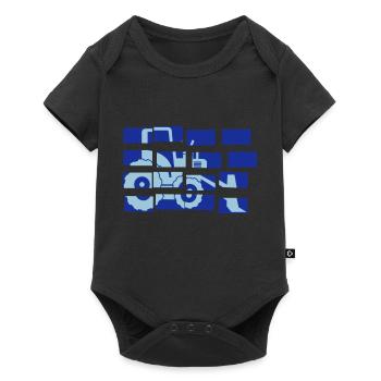 trecker tractor excavator - Baby Premium short-sleeve bodysuit - black - Front