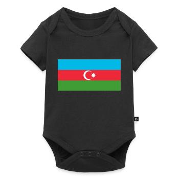 Flag of Azerbaijan - Baby Premium Kurzarmbody - Schwarz - Vorne