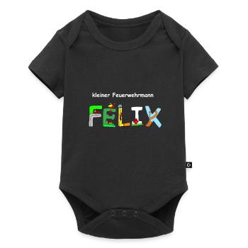 Felix great fire brigade motif individually with name - Baby Premium short-sleeve bodysuit - black - Front