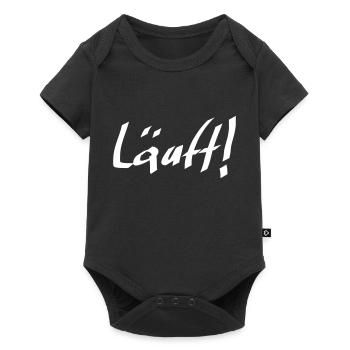 läuft Geschenk Geburtstag Marathon Geschenk Laufen - Baby Premium Kurzarmbody - Schwarz - Vorne