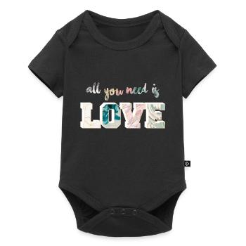 Tout ce dont vous avez besoin est amour marbre - Body à manches courtes Premium Bébé - noir - Devant