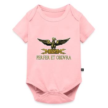 perfer et obdura latin parties et règnes ROM - Body à manches courtes Premium Bébé - rose - Devant