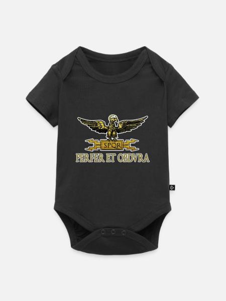 perfer et obdura latin parties et règnes ROM - Body à manches courtes Premium Bébé - noir